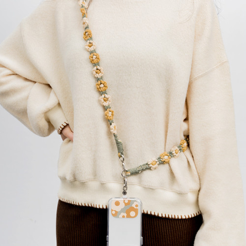 全花手工編織掛繩 (附吊飾孔掛勾或墊片)