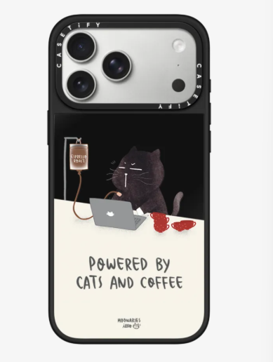 Powered by cats and coffee by Moonaries illo
