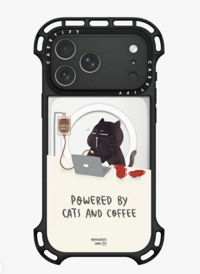 Powered by cats and coffee by Moonaries illo